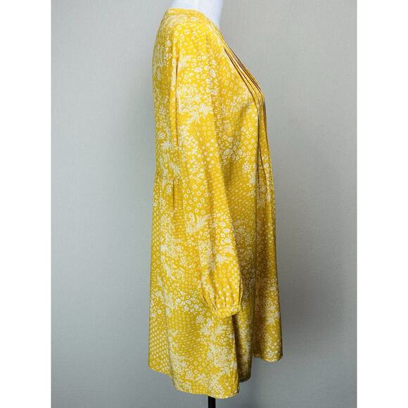 Old Navy Women's Yellow Floral Print Long Sleeve Tunic Dress Sz M Baby Doll - Picture 3 of 12